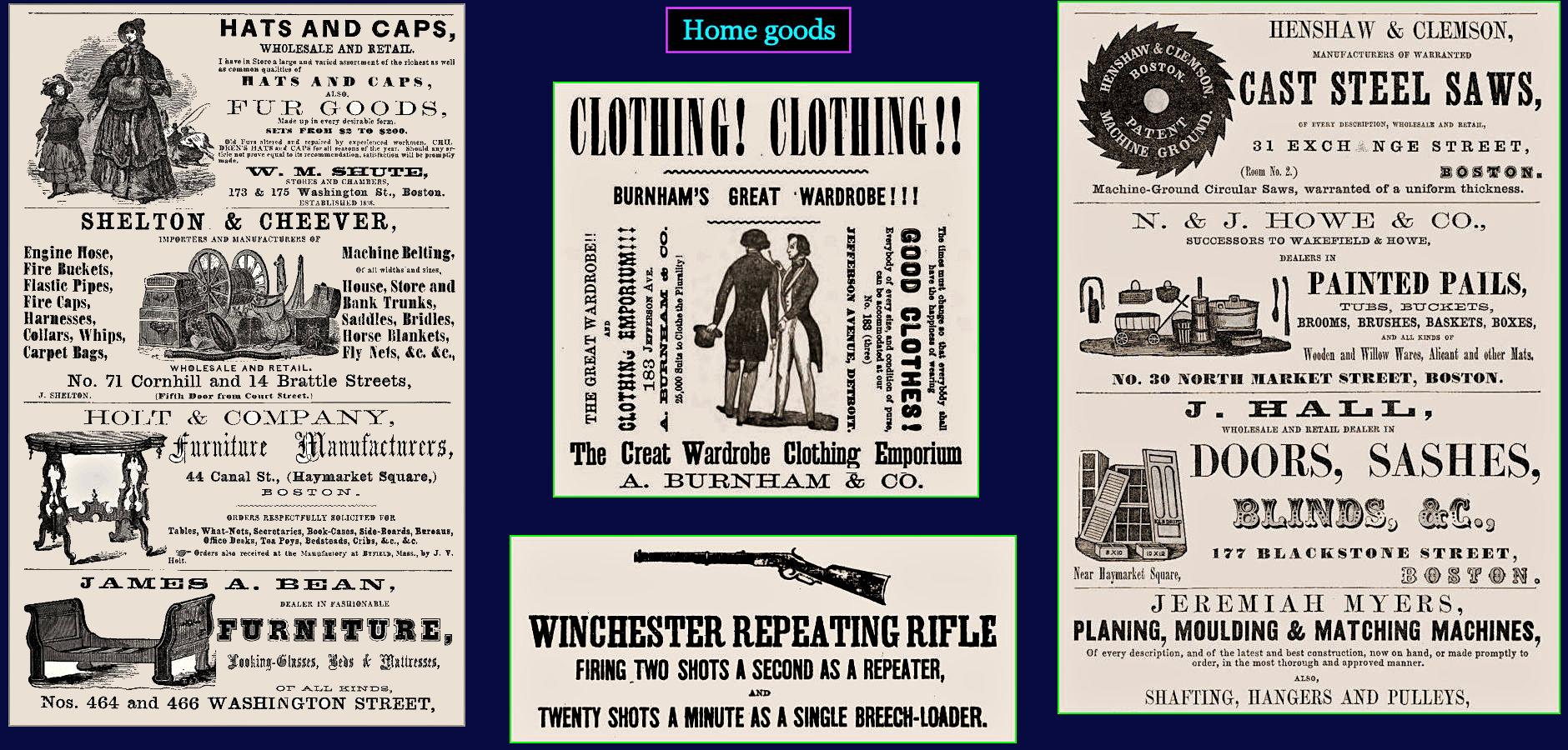 Home Goods Ads, 1870